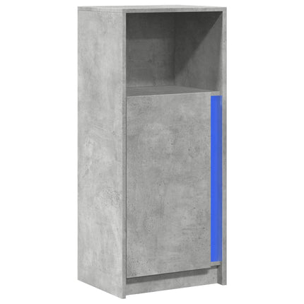 Skänk med LED betonggrå 42,5x34x100 cm konstruerat trä