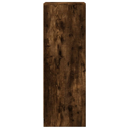 Skänk med LED rökfärgad ek 42,5x34x100 cm konstruerat trä