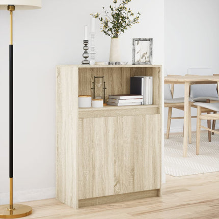 Skänk med LED sonoma-ek 72x34x100 cm konstruerat trä