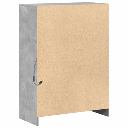 Skänk med LED betonggrå 72x34x100 cm konstruerat trä