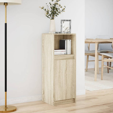 Skänk med LED sonoma-ek 38x34x100 cm konstruerat trä