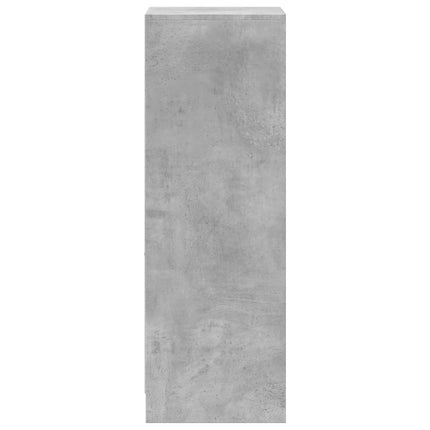 Skänk med LED betonggrå 38x34x100 cm konstruerat trä