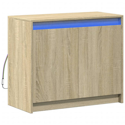 Skänk med LED sonoma-ek 72x34x61 cm konstruerat trä