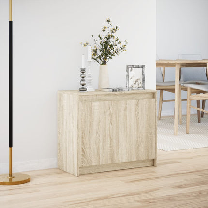 Skänk med LED sonoma-ek 72x34x61 cm konstruerat trä