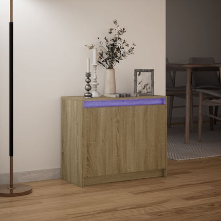 Skänk med LED sonoma-ek 72x34x61 cm konstruerat trä