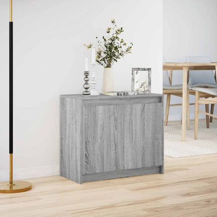 Skänk med LED grå sonoma 72x34x61 cm konstruerat trä