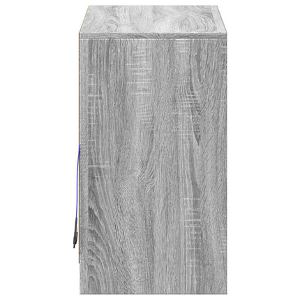 Skänk med LED grå sonoma 72x34x61 cm konstruerat trä