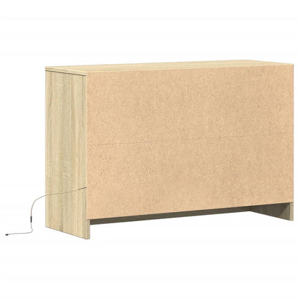 Tv-bänk med LEDs sonoma-ek 91x34x61 cm konstruerat trä