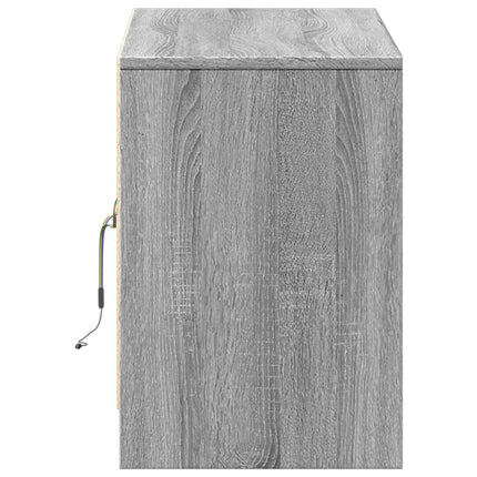 Tv-bänk med LEDs grå sonoma 100x34x50 cm konstruerat trä