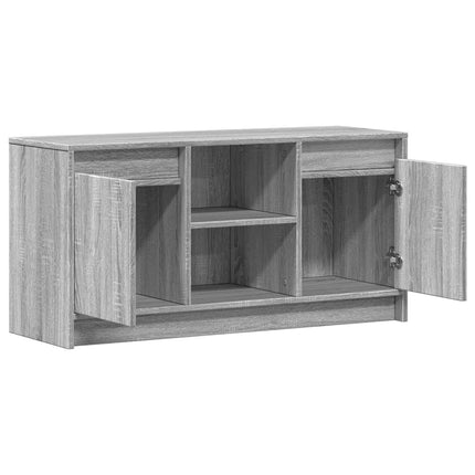 Tv-bänk med LEDs grå sonoma 100x34x50 cm konstruerat trä