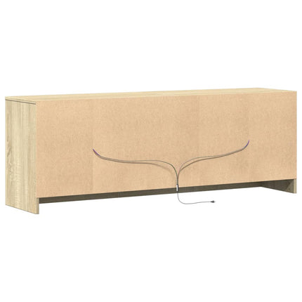 Tv-bänk med LEDs sonoma-ek 139,5x34x50 cm konstruerat trä