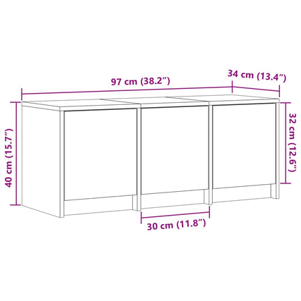 Tv-bänk med LEDs sonoma-ek 97x34x40 cm konstruerat trä