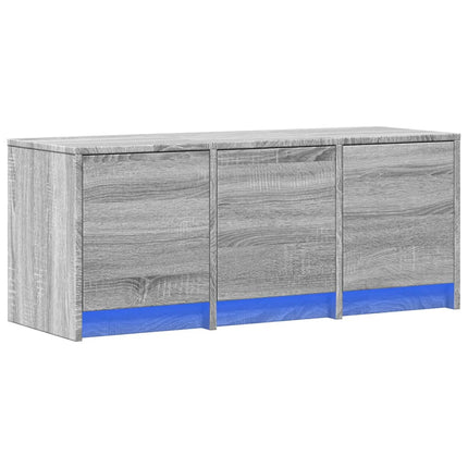 Tv-bänk med LEDs grå sonoma 97x34x40 cm konstruerat trä