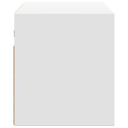 Väggmonterad tv-bänk LEDs vit 80x31x35 cm