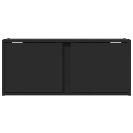 Väggmonterad tv-bänk LED svart 80x31x35 cm
