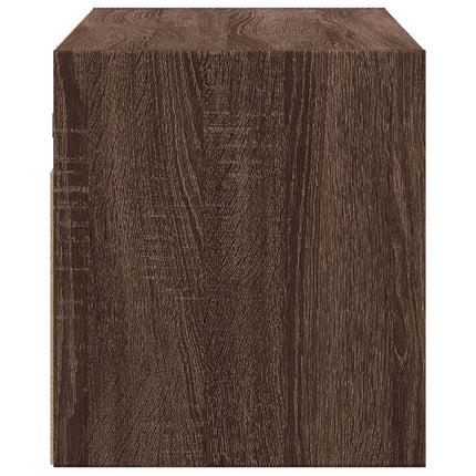 Väggmonterad tv-bänk LED brun ek 80x31x35 cm