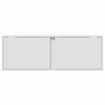 Väggmonterad tv-bänk LEDs vit 100x31x35 cm