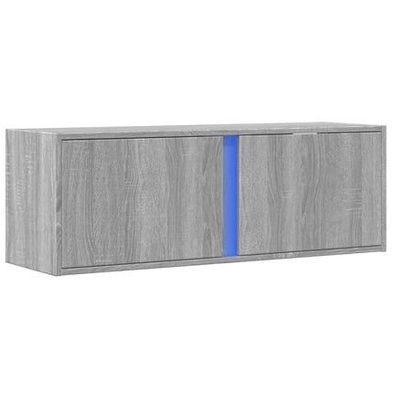 Väggmonterad tv-bänk LED grå sonoma 100x31x35 cm