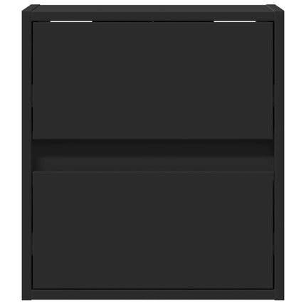 Väggmonterad tv-bänk LED 2 st svart 41x31x45 cm
