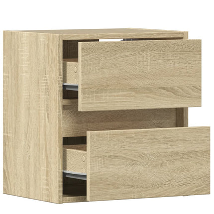 Väggmonterad tv-bänk LED sonoma-ek 41x31x45 cm