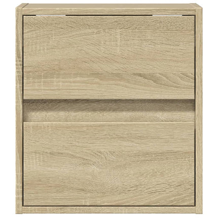 Väggmonterad tv-bänk LED 2 st sonoma-ek 41x31x45 cm