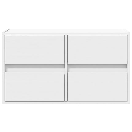 Väggmonterad tv-bänk LEDs vit 80x31x45 cm