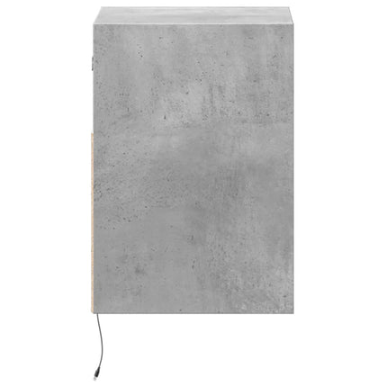 Väggmonterad tv-bänk LED betonggrå 41x31x45 cm