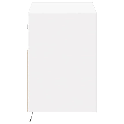 Väggmonterad tv-bänk LEDs vit 80x31x45 cm