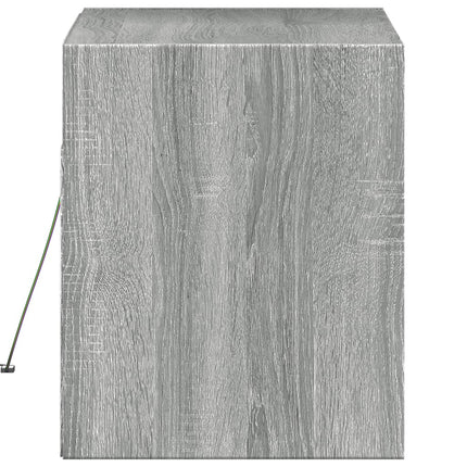 Väggmonterad tv-bänk LED grå sonoma 80x31x35 cm