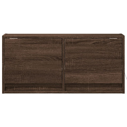 Väggmonterad tv-bänk LED brun ek 80x31x35 cm