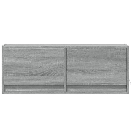 Väggmonterad tv-bänk LED grå sonoma 100x31x35 cm