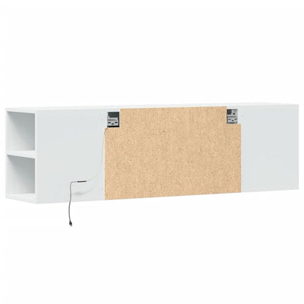 Väggmonterad tv-bänk LEDs vit 135x31x39,5 cm