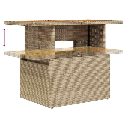 Trädgårdsmöbelset med kudde 5 pcs Beige och Grå