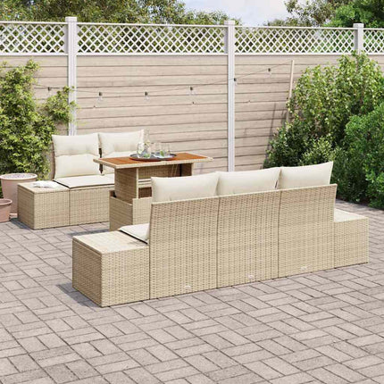 Trädgårdsoffset 6 st Beige och gräddfärgad
