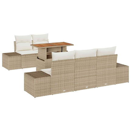 Trädgårdsoffset 6 st Beige och gräddfärgad