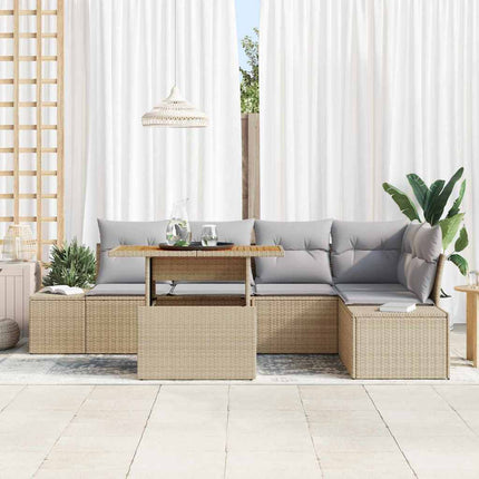 Trädgårdsoffset 6 st Beige och Grå