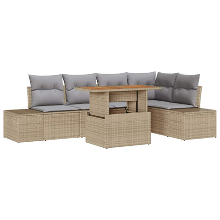 Trädgårdsoffset 6 st Beige och Grå