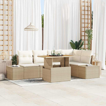 Trädgårdsoffset 6 st Beige och gräddfärgad