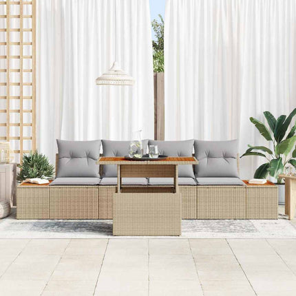 Trädgårdsmöbelset med kudde 5 pcs Beige och Grå