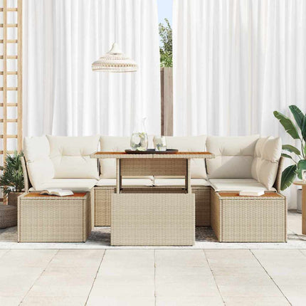 Trädgårdsoffset 9 st Beige och gräddfärgad