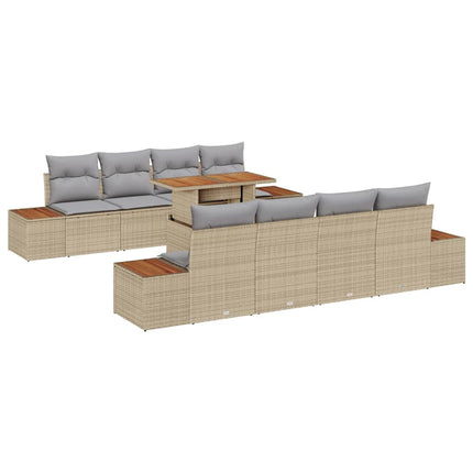 Trädgårdsoffset 9 st Beige konstrotting