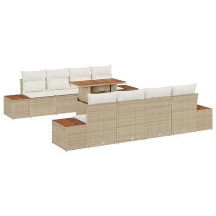 Trädgårdsoffset 9 st Beige konstrotting