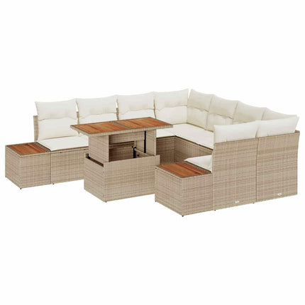 Trädgårdsoffset 9 st Beige konstrotting