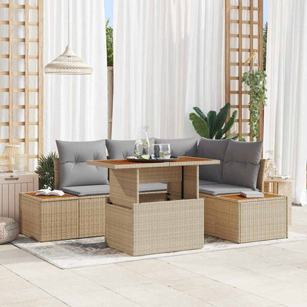 Trädgårdsoffset 5 st Beige och Grå