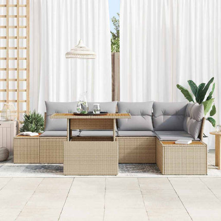 Trädgårdsoffset 6 st Beige och Grå