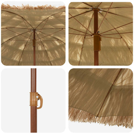Badparasol Naturfärg 160 x 160 x 196 cm Polyester och Stål