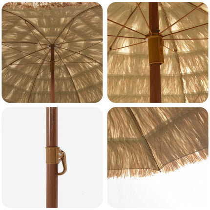Badparasol Naturfärg 255 x 255 x 255 cm Polyester och Stål