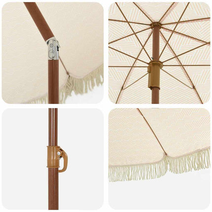 Badparasol Gul och Vit 160 x 160 x 196 cm Polyester och Stål
