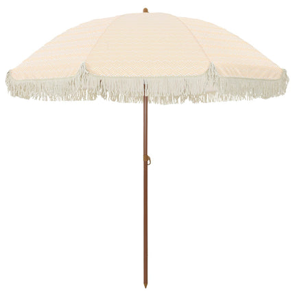 Badparasol Gul och Vit 205 x 205 x 210 cm Polyester och Stål