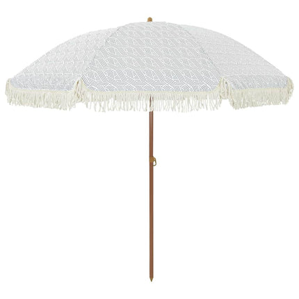 Badparasol Grå och Vit 205 x 205 x 210 cm Polyester och Stål